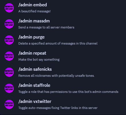 Admin commands